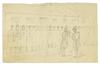 (SLAVERY AND ABOLITION.) [Berghaus, Albert?] Pair of drawings of the Virginia militia standing guard before John Browns execution.